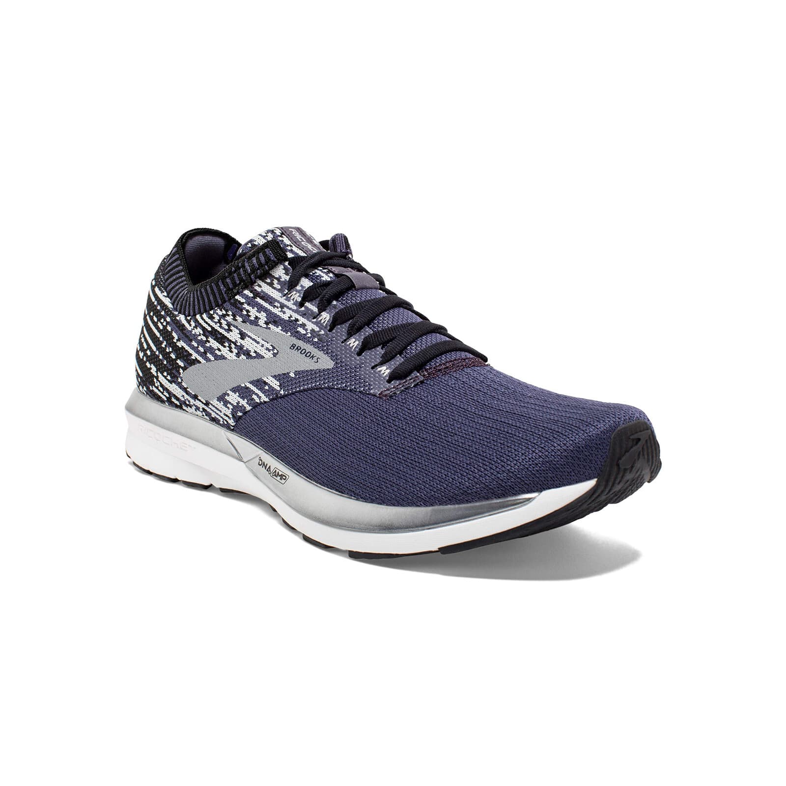 Brooks Mens Ricochet Running Shoes - Greystone/Grey/Navy - Size 8 D - Thumbnail 2
