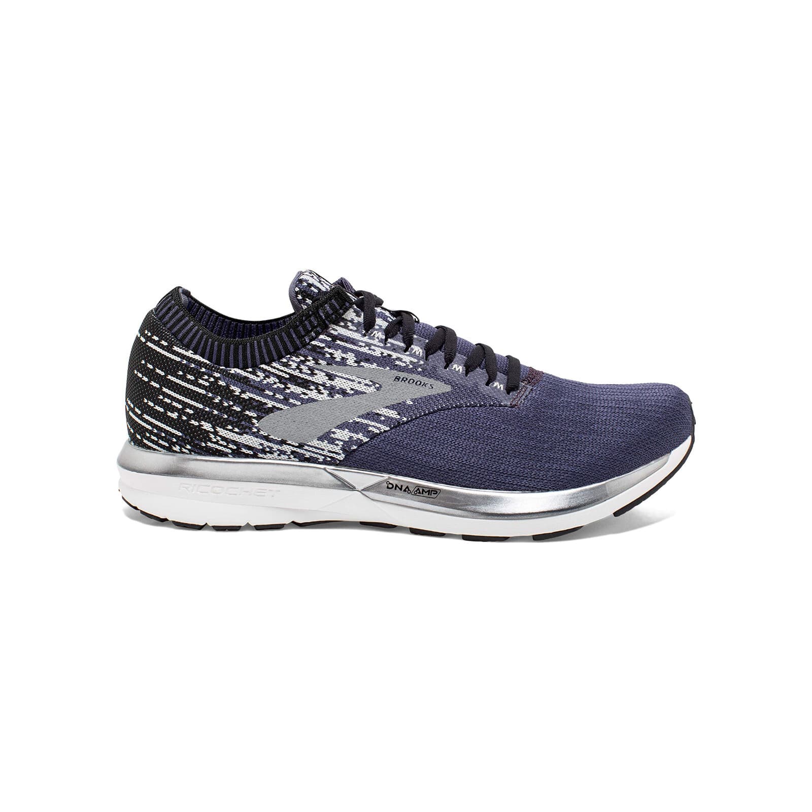 Brooks Mens Ricochet Running Shoes - Greystone/Grey/Navy - Size 8 D - Thumbnail 3