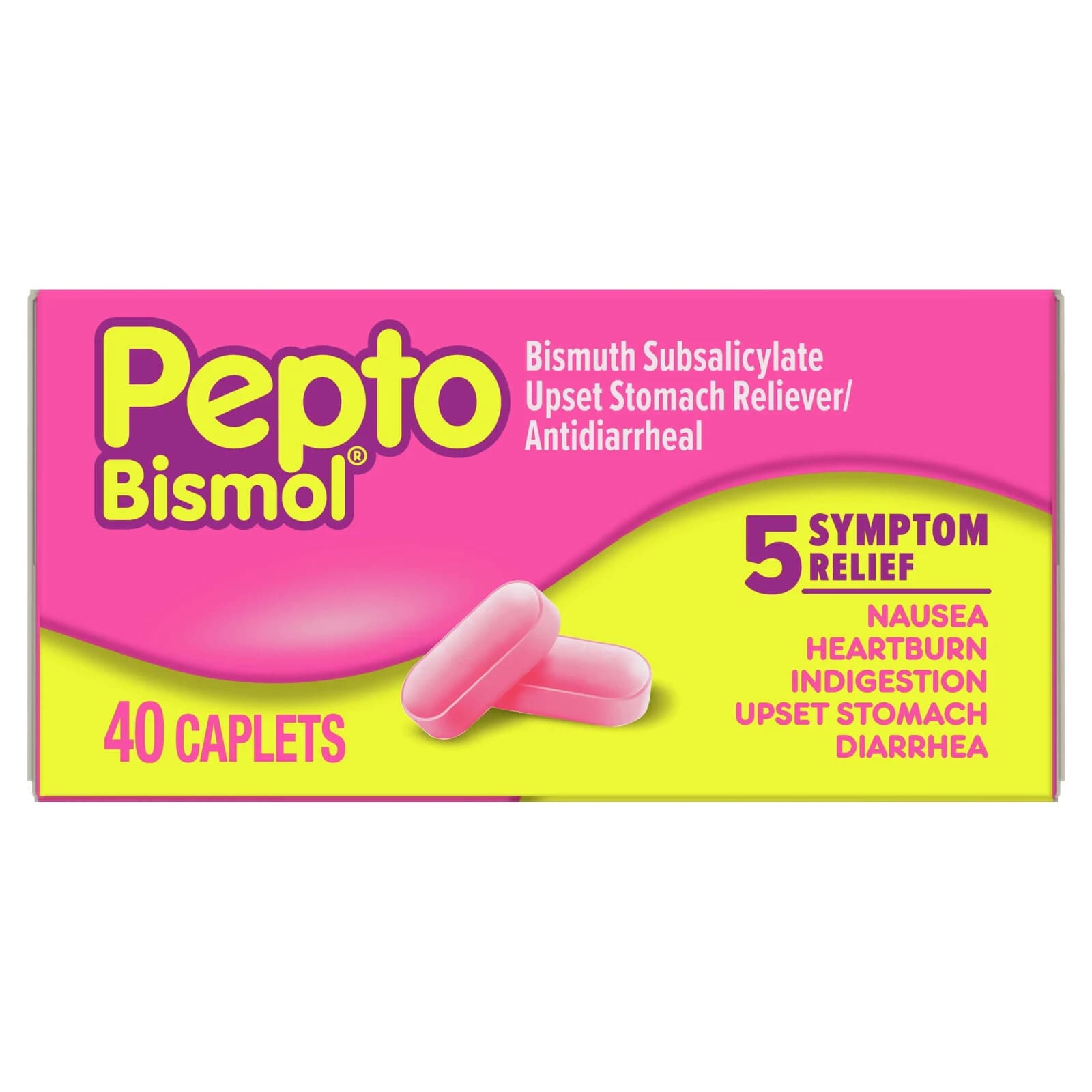 6 Pack Pepto Bismol Caplets for Upset Stomach & Diarrhea Relief, total 240 Ct - Thumbnail 9