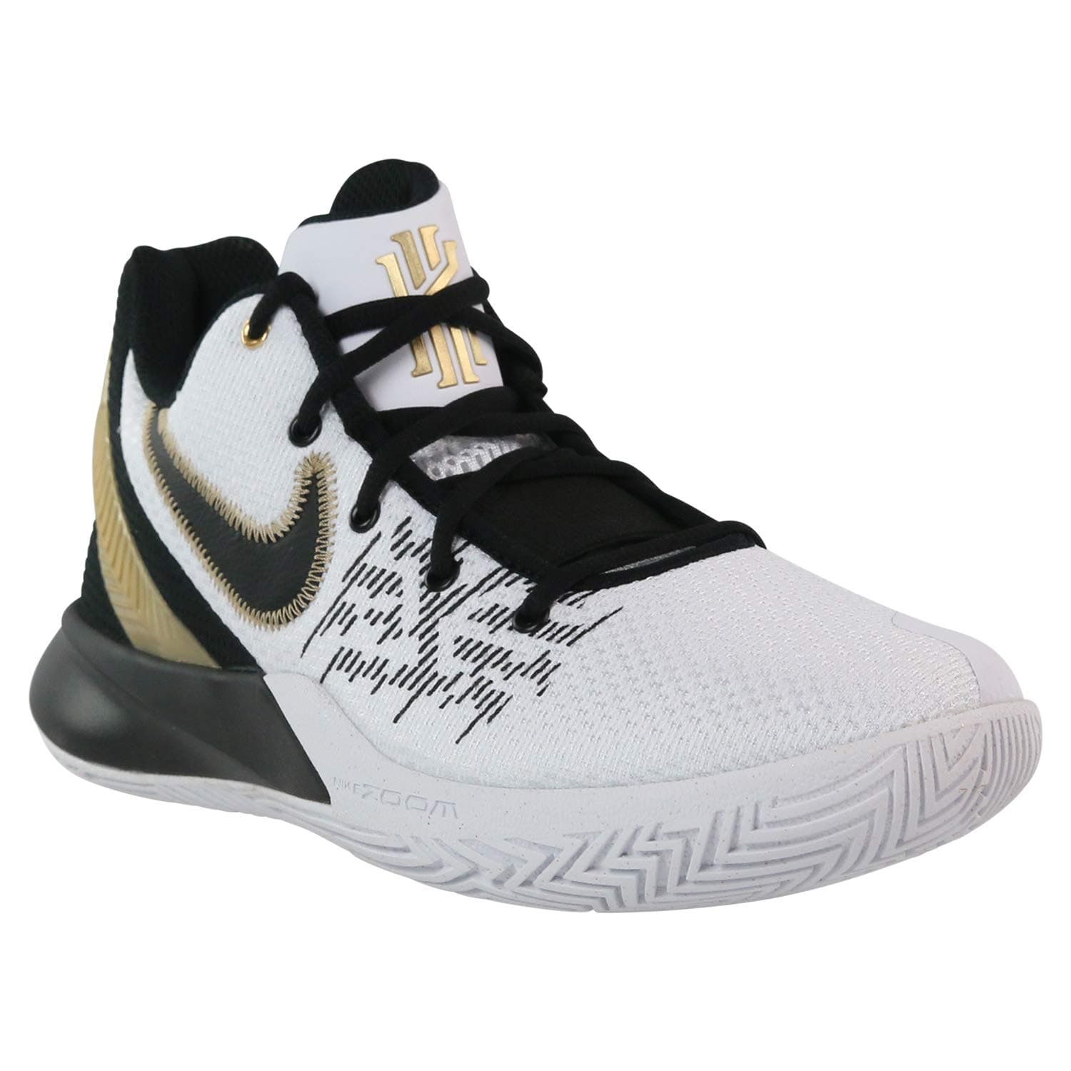 NIKE Men's Kyrie Flytrap 2 Basketball Shoes, White Gold Black Size 11.5 US - Thumbnail 2