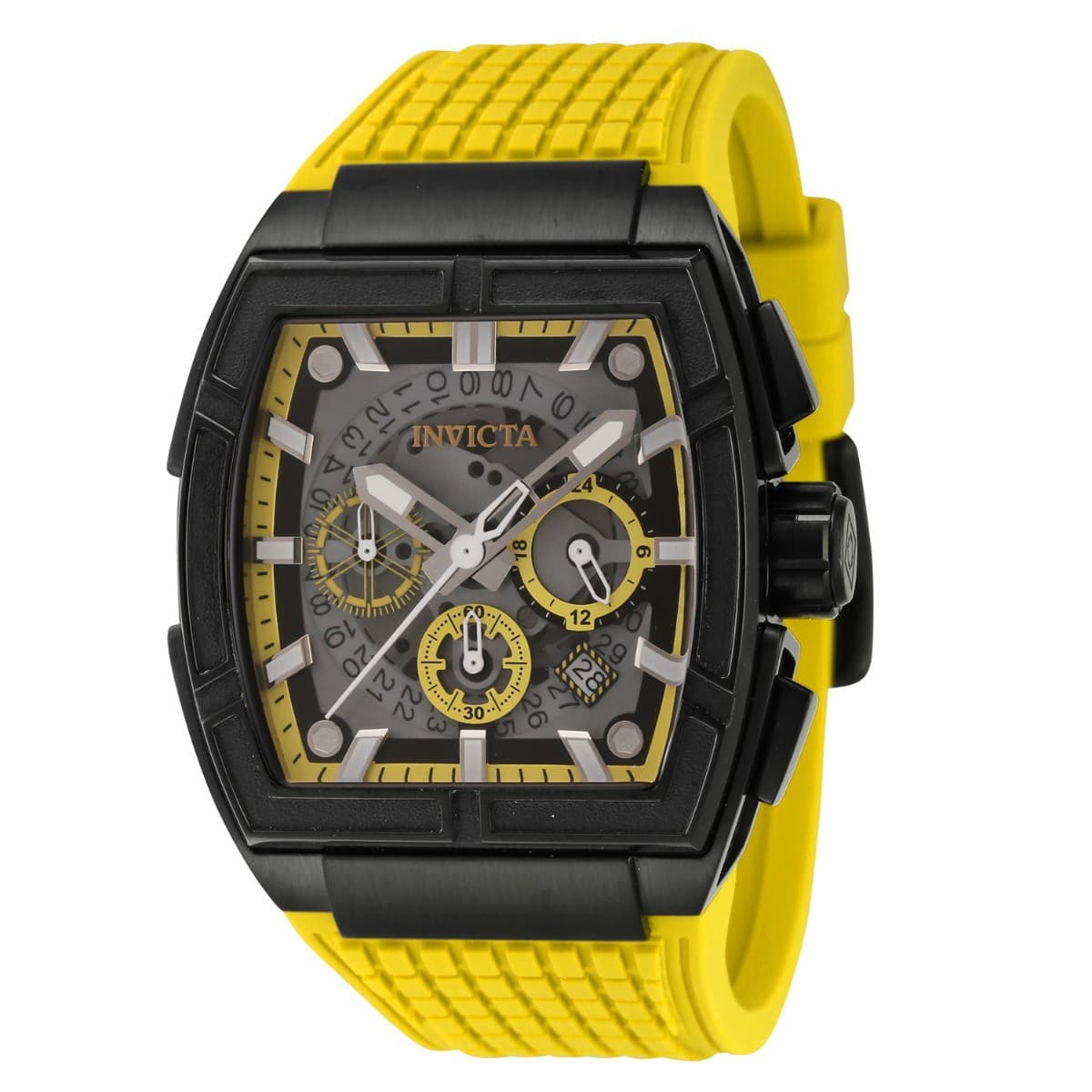 Invicta Men's Watch S1 Rally Quartz Chronograph Yellow Silicone Strap 43.5mm - Image 1