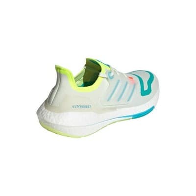 adidas Ultraboost 22 Men Running Shoes White Tint/Sky Rush/Mint Rush 15 D M - Thumbnail 4