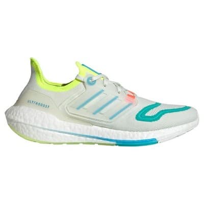 adidas Ultraboost 22 Men Running Shoes White Tint/Sky Rush/Mint Rush 15 D M - Thumbnail 2