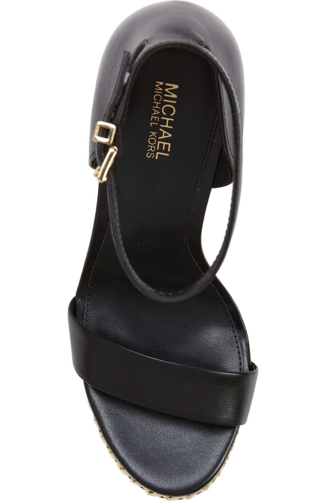 Michael Kors Women's Leather Jordyn Ankle Strap Chain Platform Sandal Black 9M - Thumbnail 6