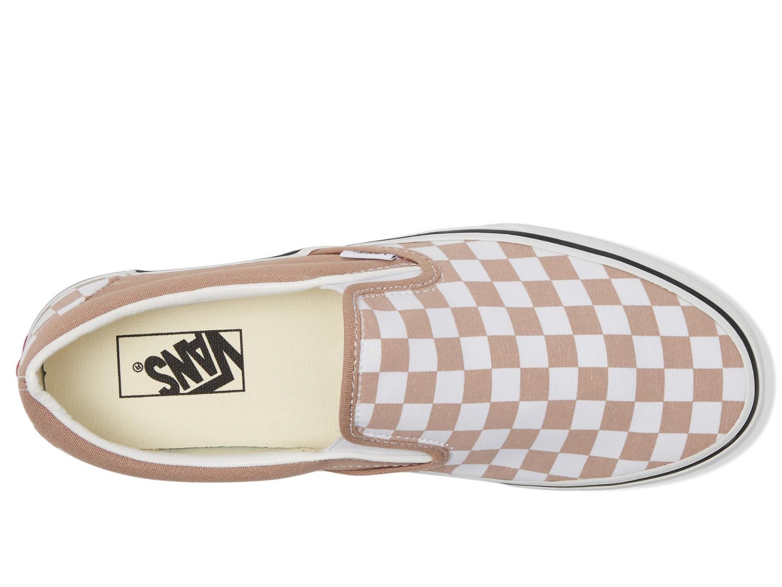 Vans Unisex Classic Slip-On Checkerboard Color Warm Taupe Men's 7, Women's 8.5 - Thumbnail 6