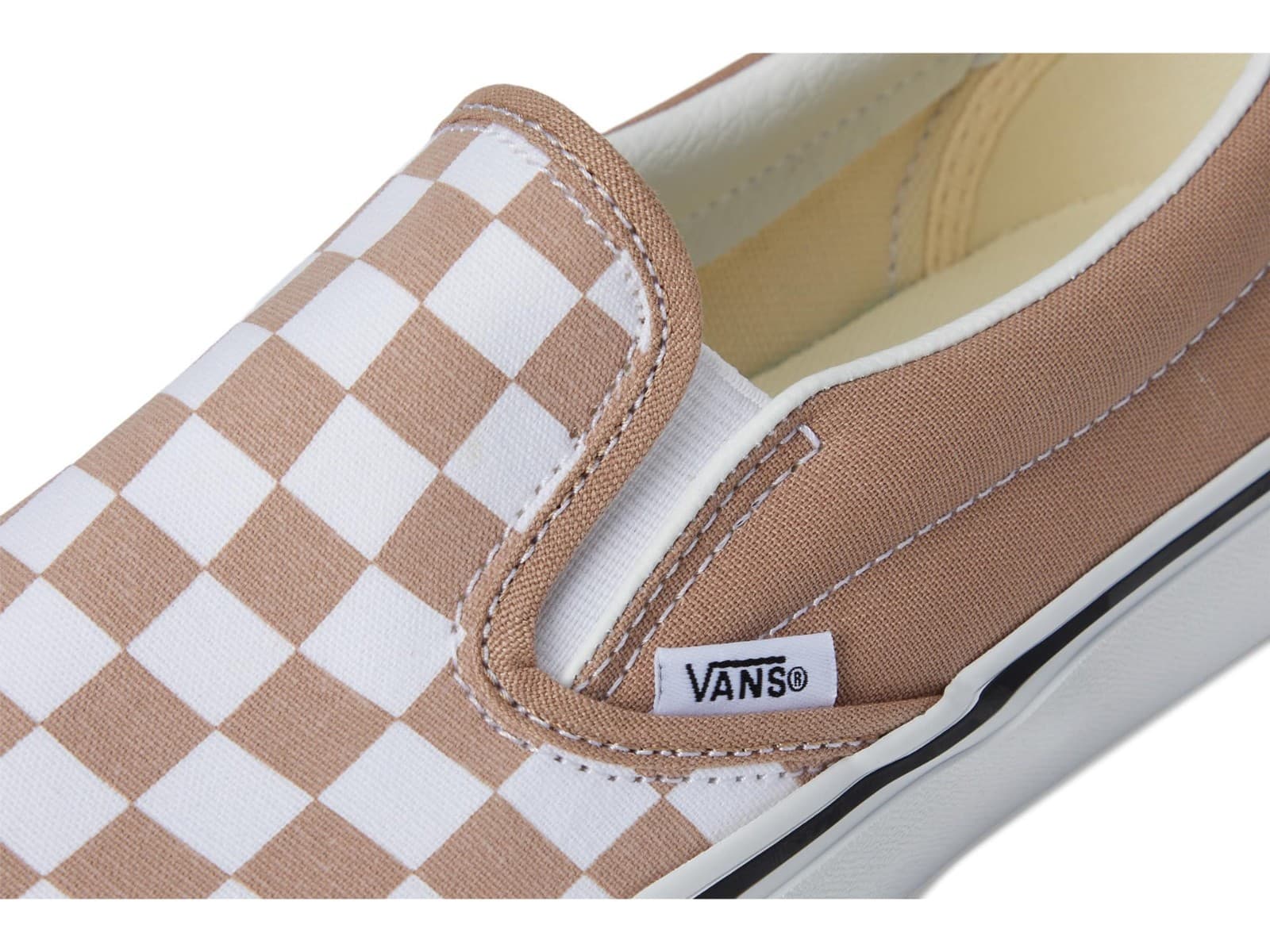 Vans Unisex Classic Slip-On Checkerboard Color Warm Taupe Men's 7, Women's 8.5 - Thumbnail 5
