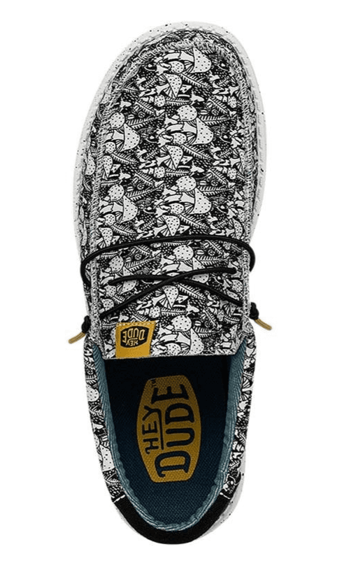Hey Dude Wally Forager White/Black Men's Loafer Shoes SIZE 9 - Thumbnail 3
