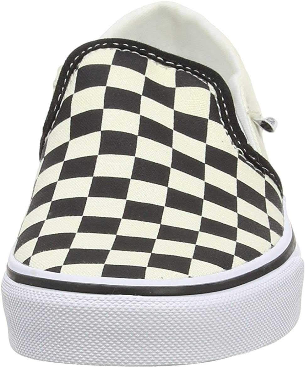VANS CLASSIC SLIP ON CHECKERBOARD Shoes Sneaker BLACK/ WHITE Men 6 Women 7.5 - Thumbnail 7