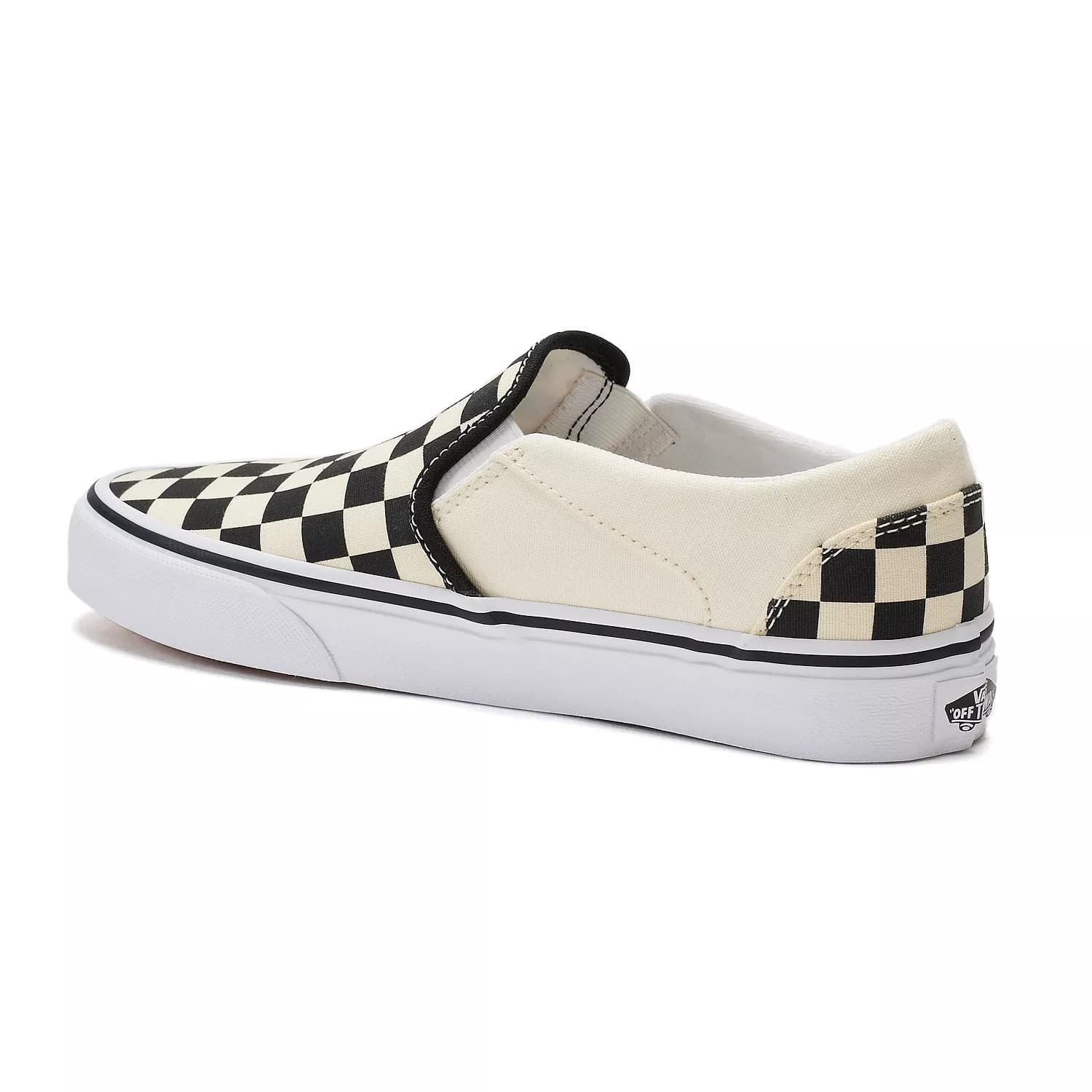 VANS CLASSIC SLIP ON CHECKERBOARD Shoes Sneaker BLACK/ WHITE Men 6 Women 7.5 - Thumbnail 5