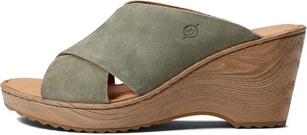 Born Women’s Nora Comfort Crisscross Green Suede Sandals Size 8 M - Thumbnail 3
