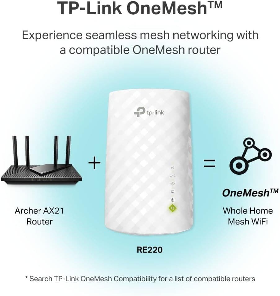 2 Pack New TP-LINK AC750 750Mbps Dual Band WiFi Range Extender/ RE220 - Thumbnail 2