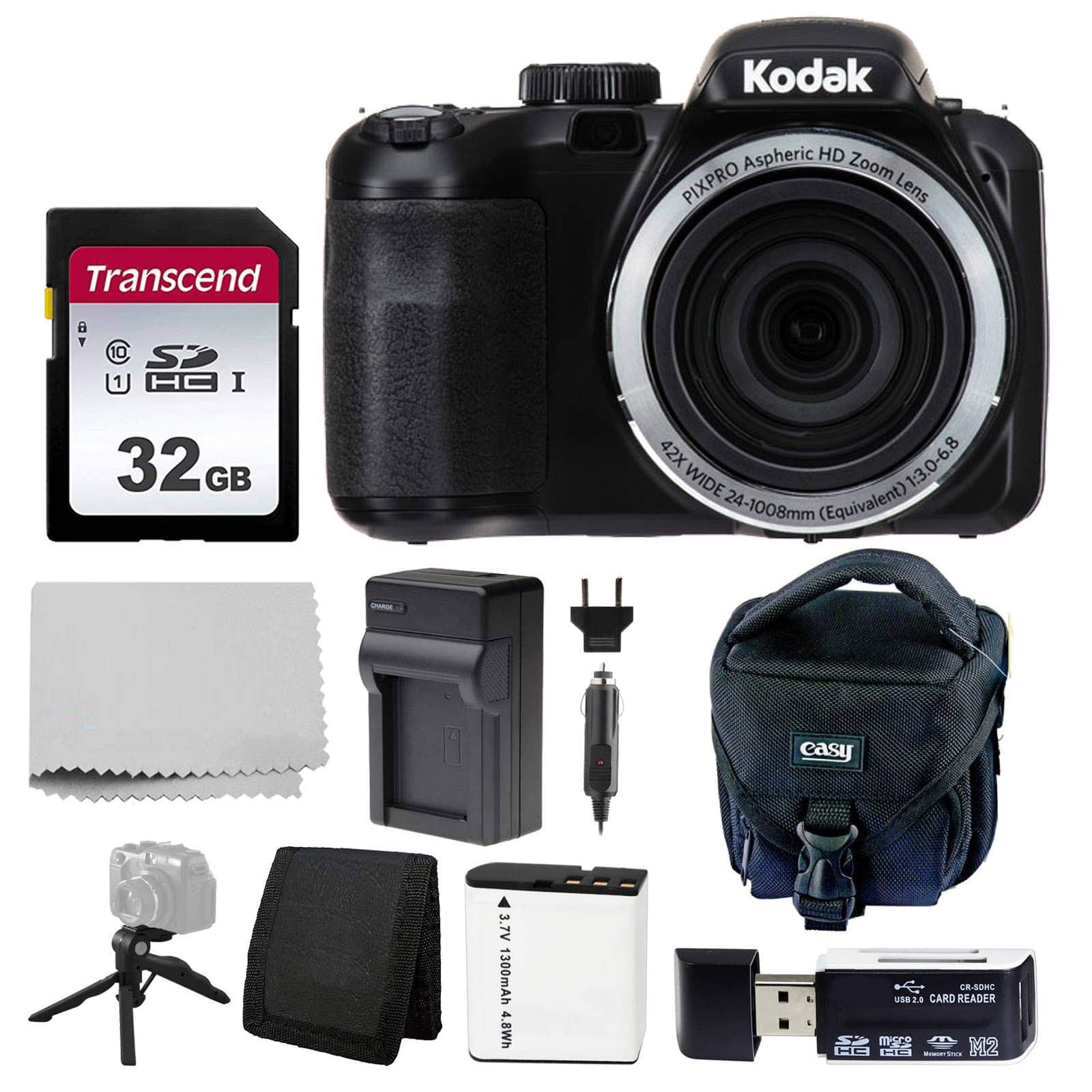 Kodak PIXPRO AZ421 16MP Digital Camera Black Bundle w/ Case, Battery & Tripod - Image 1