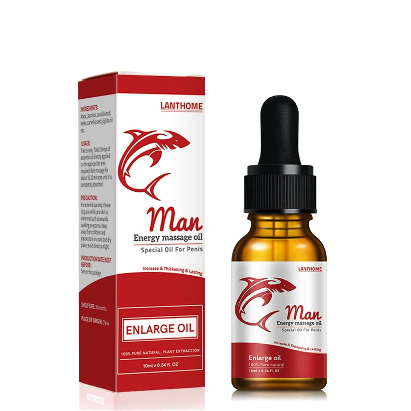 8 Pack 10ml Men Massage Oil Longer Thicker Enhancement Men Energy longer Care - Thumbnail 2