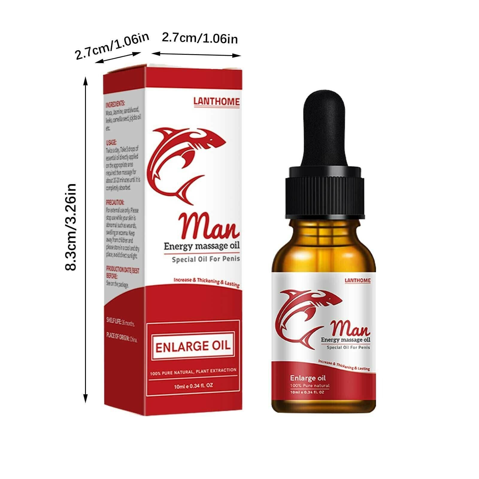 4 Pack 10ml Men Massage Oil Longer Thicker Enhancement Men Energy longer Care - Thumbnail 6