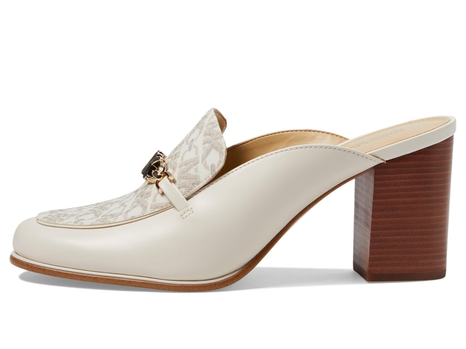 Michael Kors Tiffanie Heeled Mule Slip On Shoes Vanilla Womens Size 7.5 - Thumbnail 2