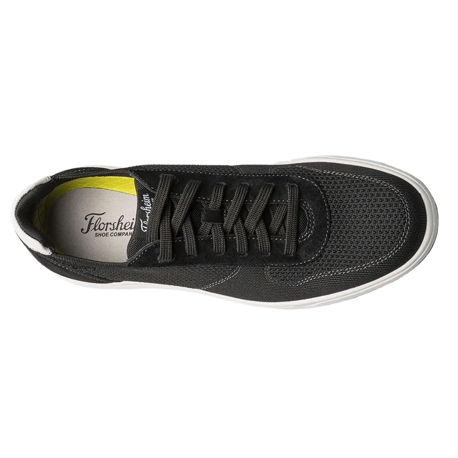 Florsheim Heist Knit 6-Eye Lace-Up Sneaker Black Knit/White Sole 9 Wide - Thumbnail 4