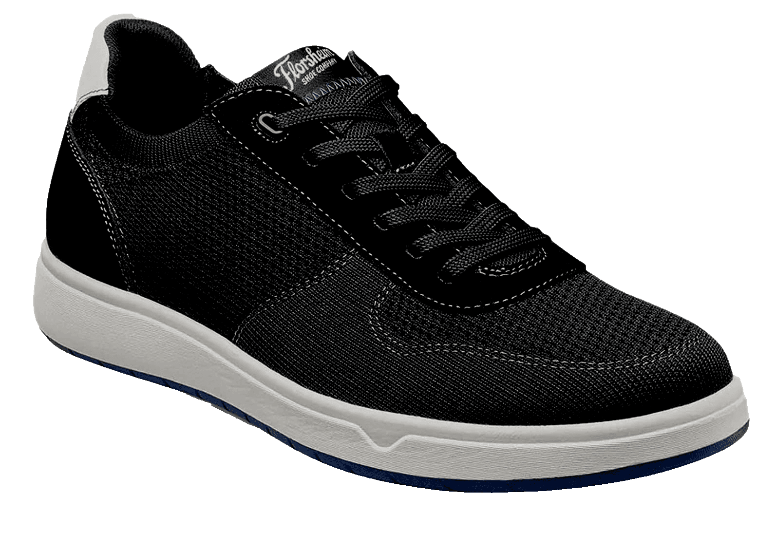 Florsheim Heist Knit 6-Eye Lace-Up Sneaker Black Knit/White Sole 9 Wide - Image 1