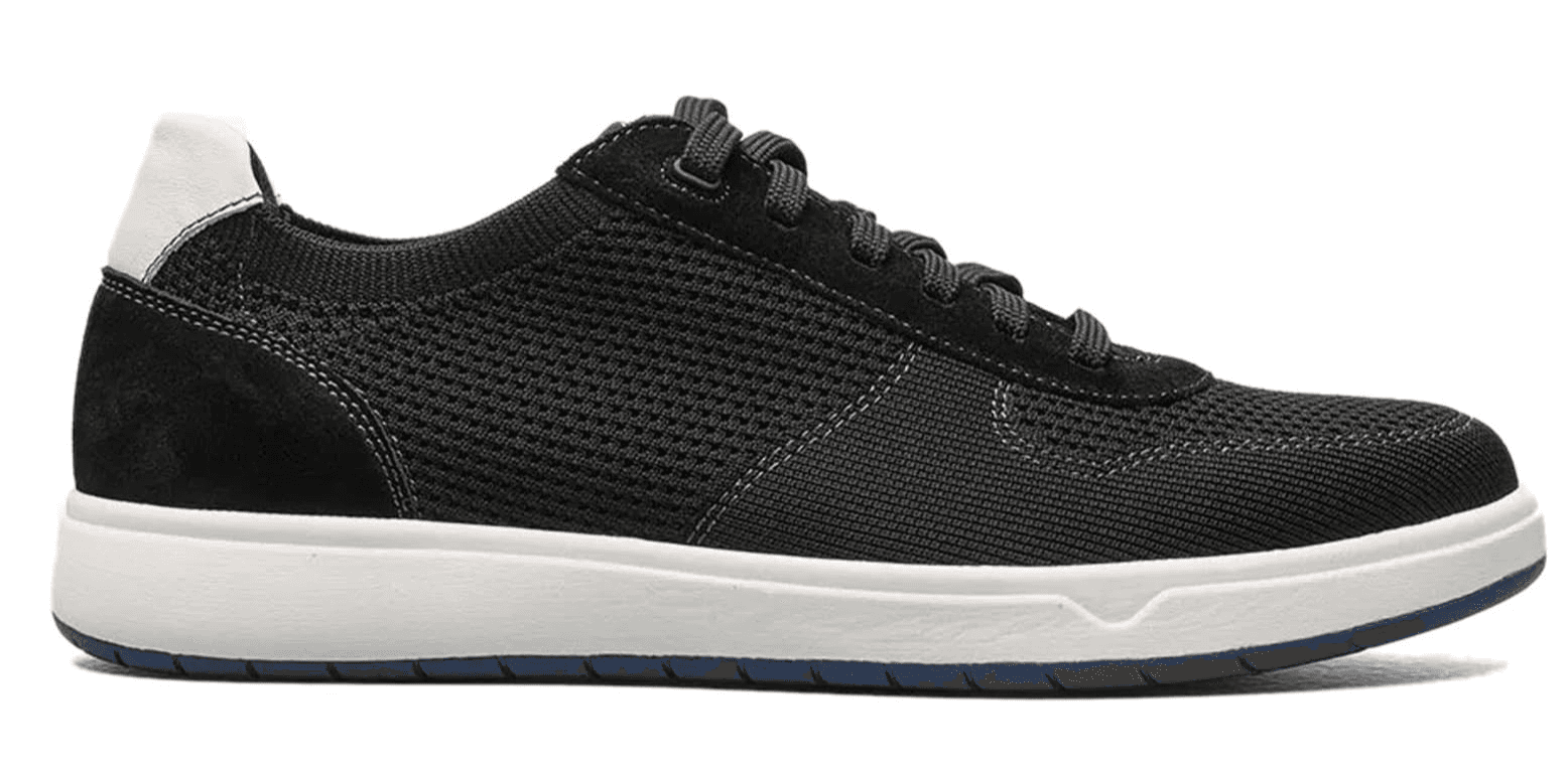 Florsheim Heist Knit 6-Eye Lace-Up Sneaker Black Knit/White Sole 9 Wide - Thumbnail 2