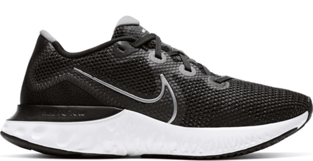 NIKE RENEW RUN LOW TRAINERS WOMEN SHOES Black Metallic Silver White Size 9 B - Thumbnail 2