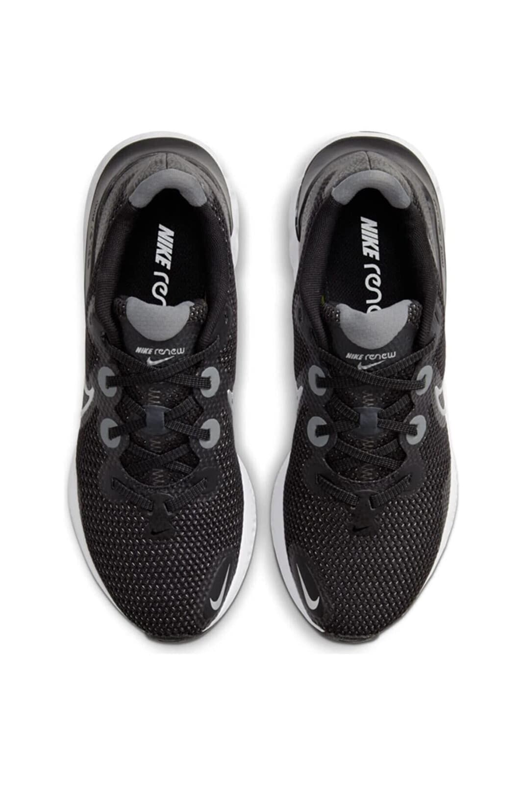 NIKE RENEW RUN LOW TRAINERS WOMEN SHOES Black Metallic Silver White Size 9 B - Thumbnail 4
