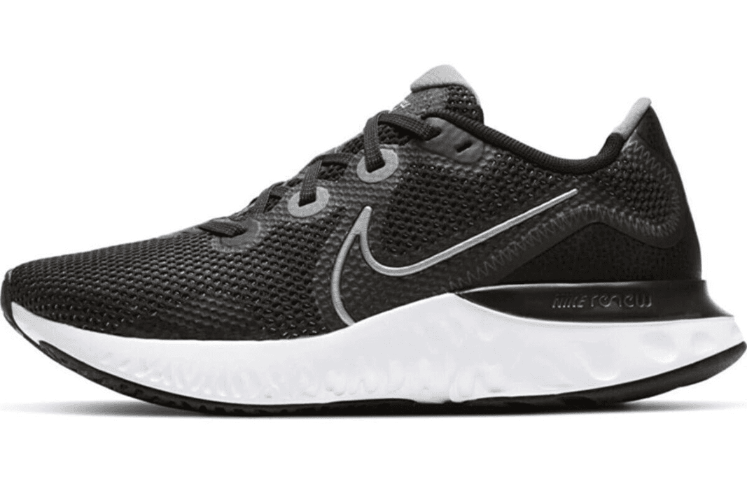 NIKE RENEW RUN LOW TRAINERS WOMEN SHOES Black Metallic Silver White Size 9 B - Thumbnail 3