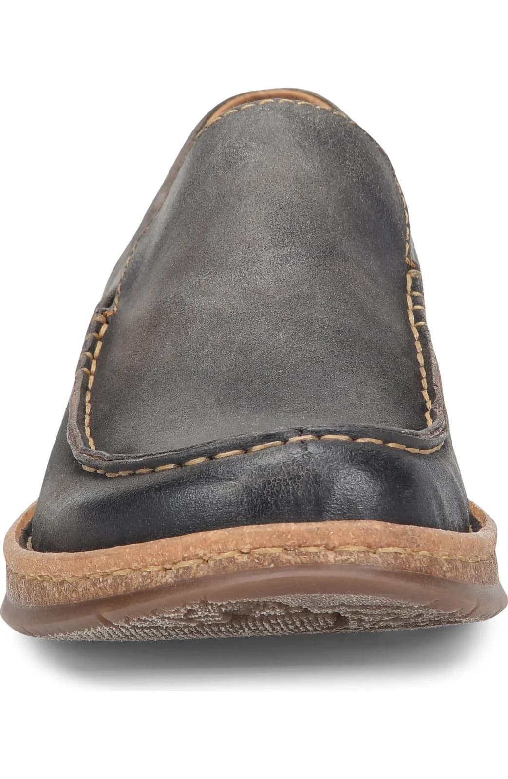BORN Baylor Dark Grey Distressed Suede Slip On Loafers Shoes Men's size 9.5 M - Thumbnail 4