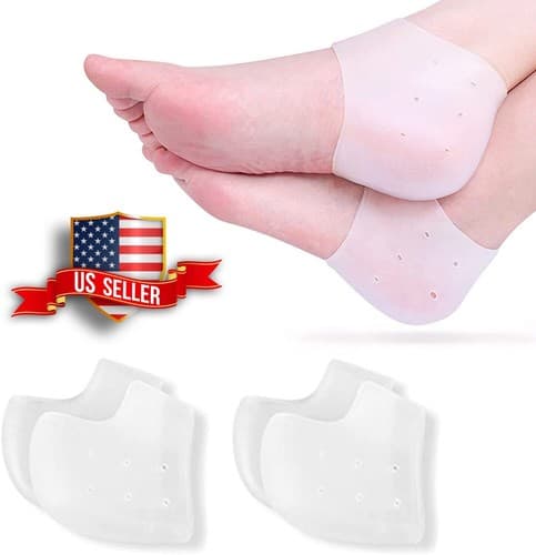 4 Pcs Unisex Heel Protectors Insoles Cracked Feet Care Socks Sleeve Silicone Gel - Image 1