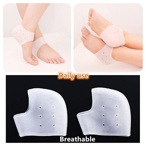 4 Pcs Unisex Heel Protectors Insoles Cracked Feet Care Socks Sleeve Silicone Gel - Thumbnail 5