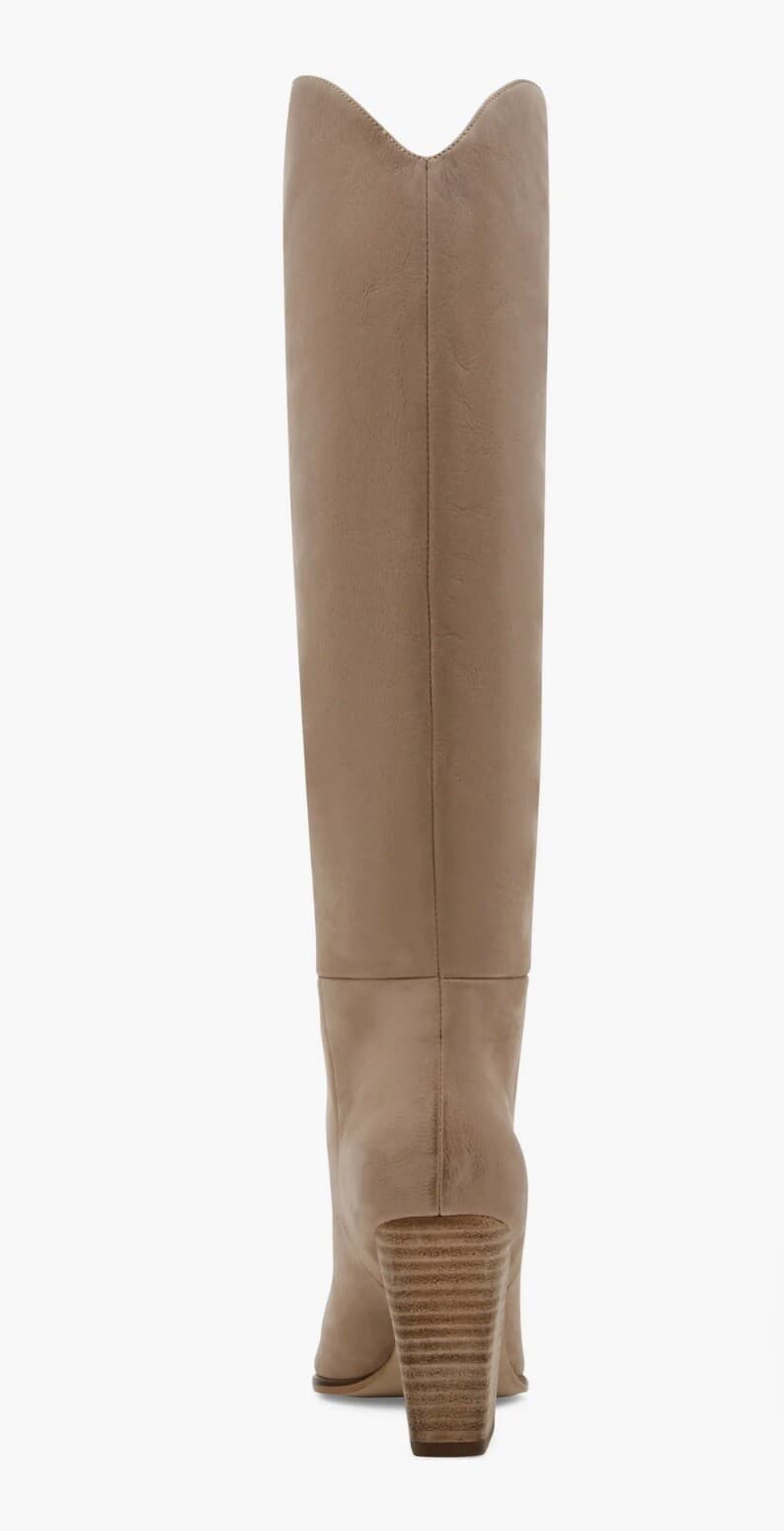 Steve Madden Croft Pointed Toe Knee High Boots Tan Nubuck Size US 8 Wide - Thumbnail 6
