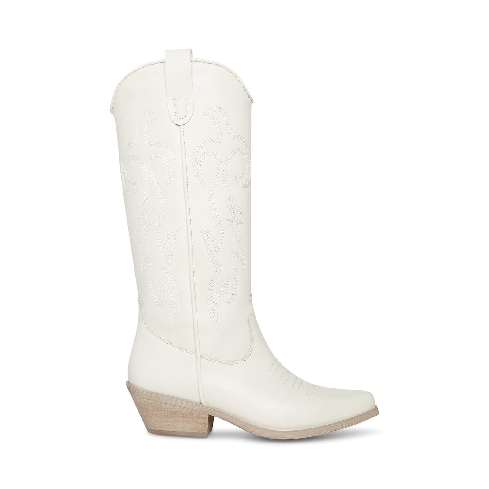 Steve Madden Windie Cowboy Boots 9.5 M Western Ivory Leather Prep Boho - Thumbnail 2