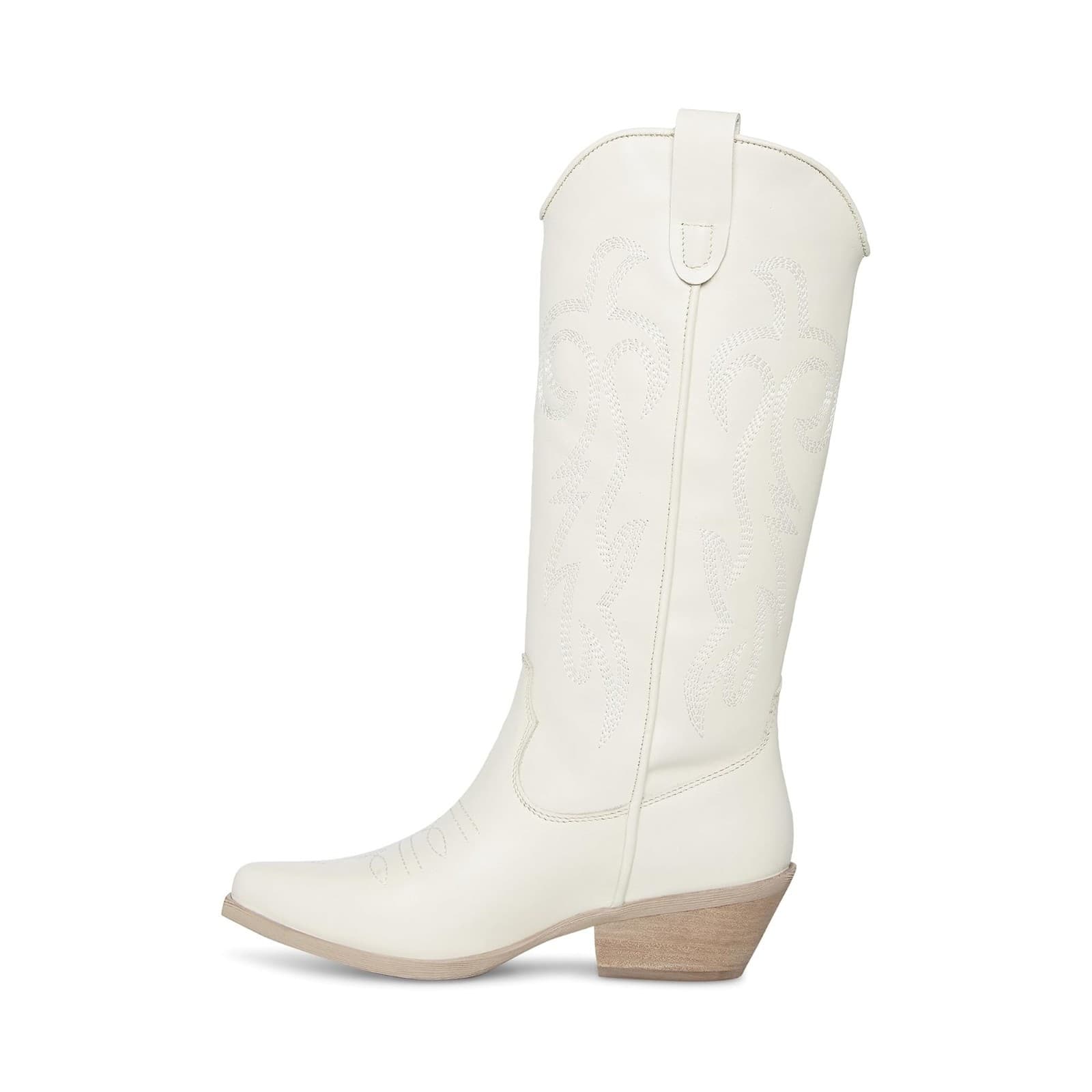 Steve Madden Windie Cowboy Boots 9.5 M Western Ivory Leather Prep Boho - Thumbnail 4