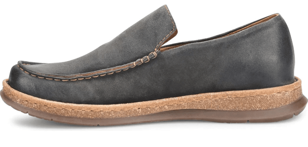 BORN Baylor Dark Grey Distressed Suede Slip On Loafers Shoes Men's size 9.5 M - Thumbnail 3