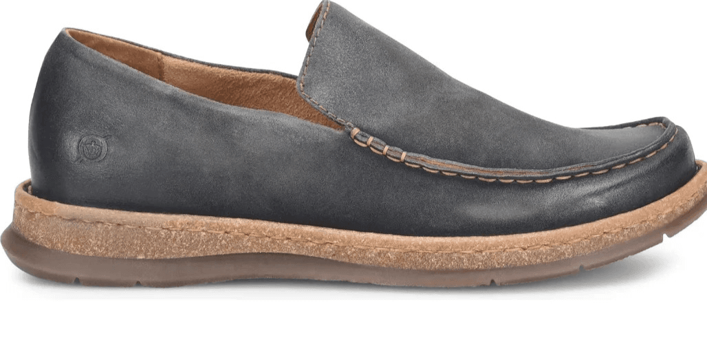 BORN Baylor Dark Grey Distressed Suede Slip On Loafers Shoes Men's size 9.5 M - Thumbnail 2