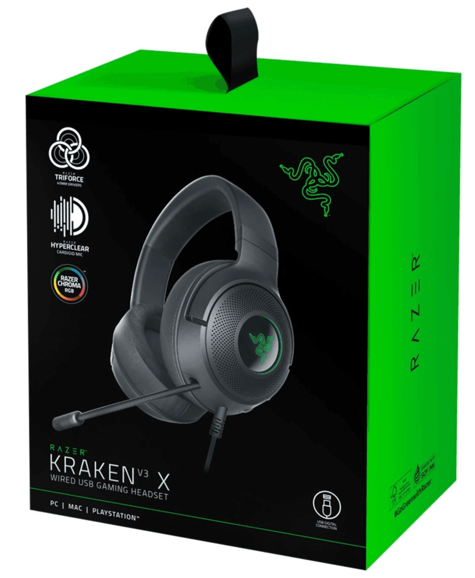 Razer Kraken V3 Wired USB Gaming Headset: Triforce Titanium 40mm Drivers Razer - Image 1