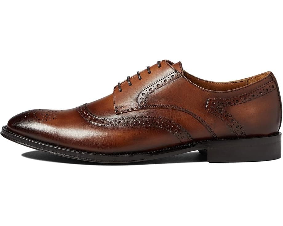 Bruno MagliMen's Atillio Lace Up Wingtip Blucher Oxford Dress Shoes Cognac 11.5 - Thumbnail 2