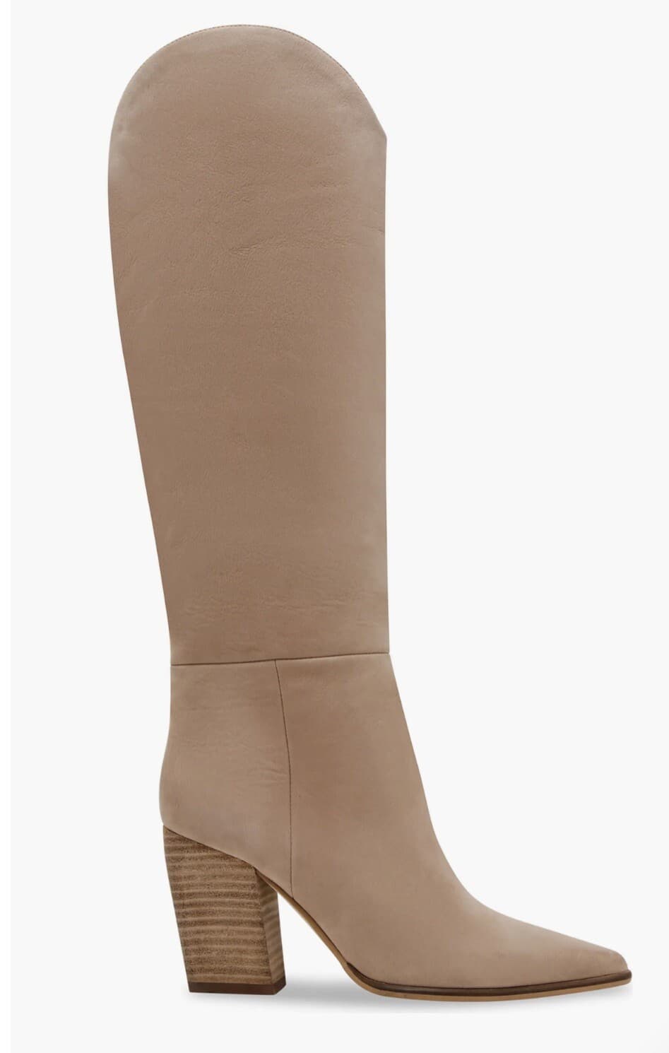Steve Madden Croft Pointed Toe Knee High Boots Tan Nubuck Size US 8.5 Wide - Thumbnail 2