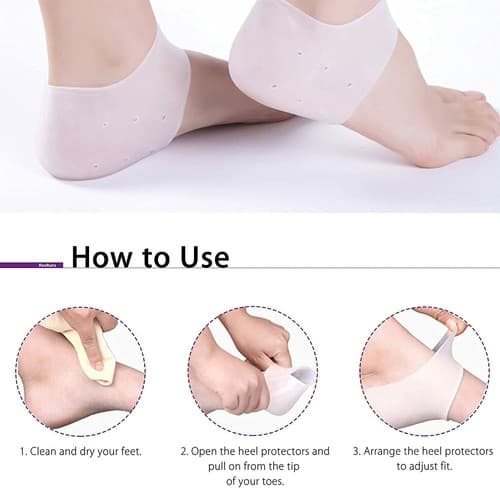 Unisex Heel Protectors Insoles Cracked Heels Feet Care Socks Sleeve Silicone Gel - Thumbnail 2