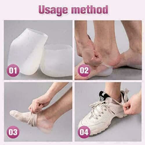 Unisex Heel Protectors Insoles Cracked Heels Feet Care Socks Sleeve Silicone Gel - Thumbnail 7