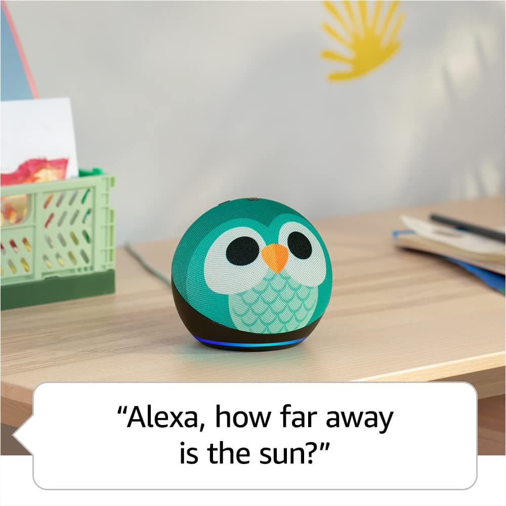 Echo Dot (5th Gen, 2022 release) Designed for kids, with parental controls | Owl - Thumbnail 4