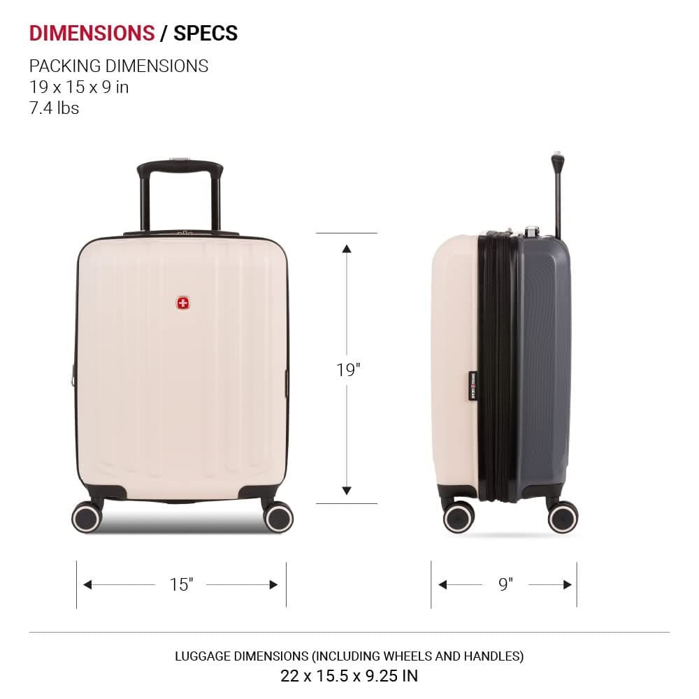 SwissGear 8028 Duet Carry On 19 Expandable Luggage Spinner Wheel Pink/Dark Grey - Thumbnail 2
