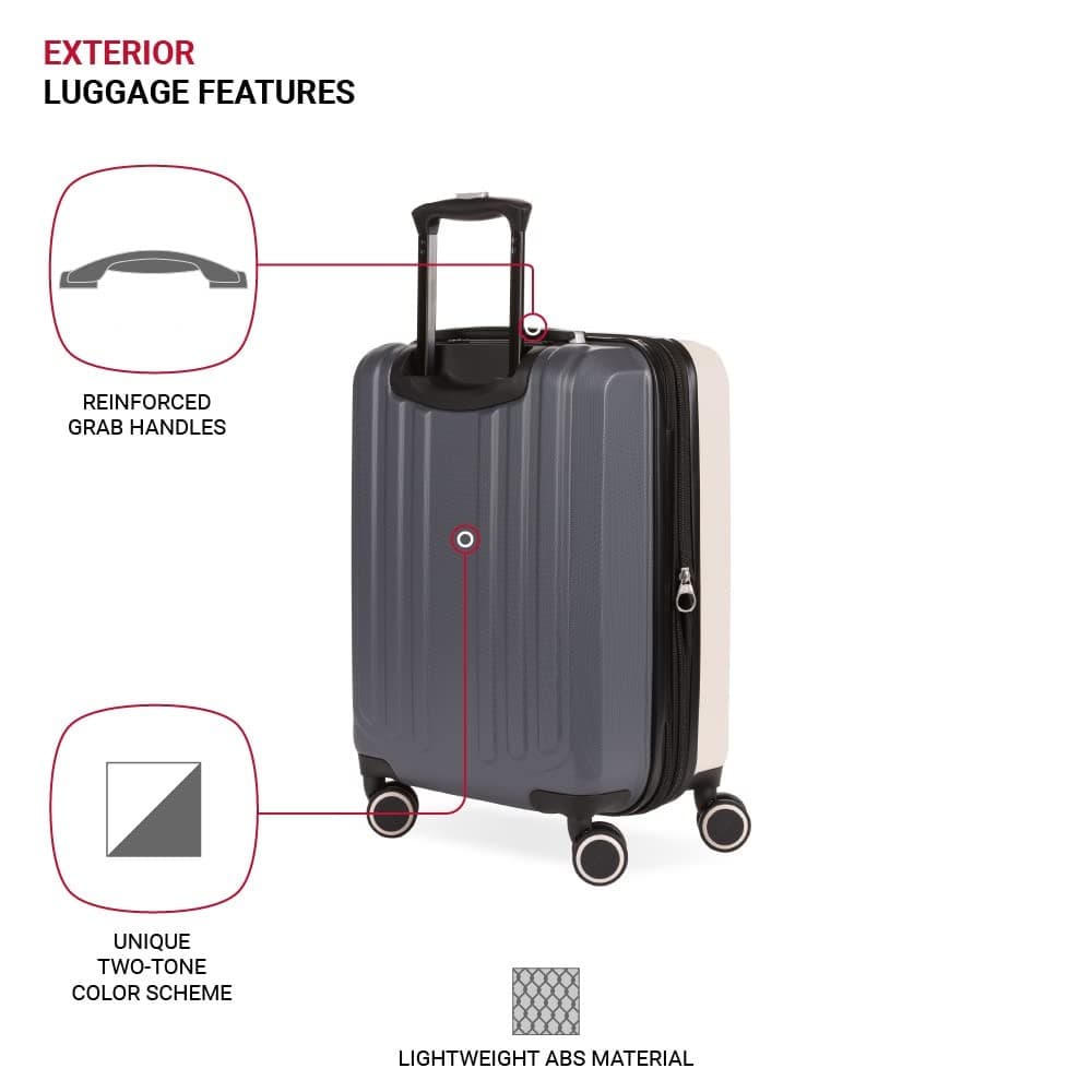 SwissGear 8028 Duet Carry On 19 Expandable Luggage Spinner Wheel Pink/Dark Grey - Thumbnail 6