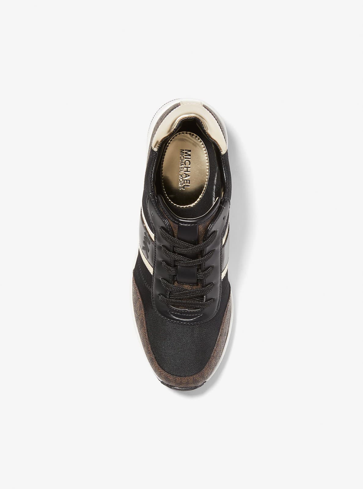 Michael Kors Women's Mabel Mixed-Media Trainer Black Brown Lace-Up 7 M - Thumbnail 5