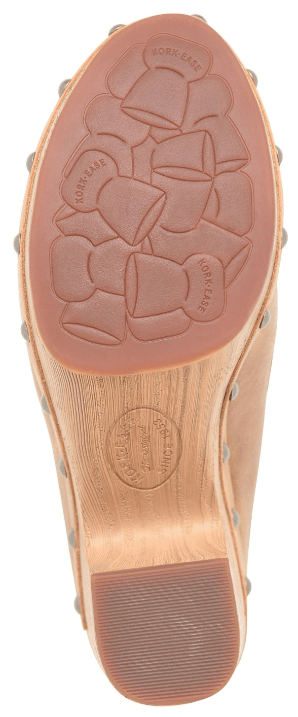 KORK-EASE Women's Spencer Clog - Riveted Trim, Faux Wood Heel Tan, 10M US - Thumbnail 5