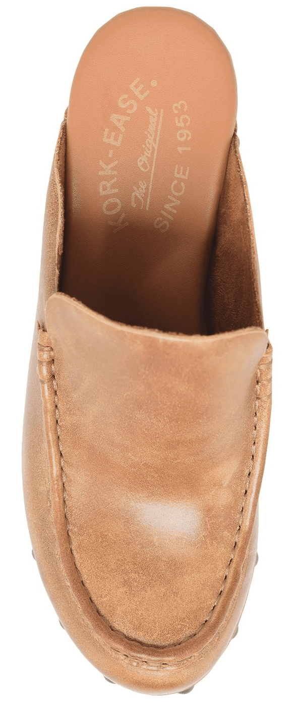 KORK-EASE Women's Spencer Clog - Riveted Trim, Faux Wood Heel Tan, 10M US - Thumbnail 4