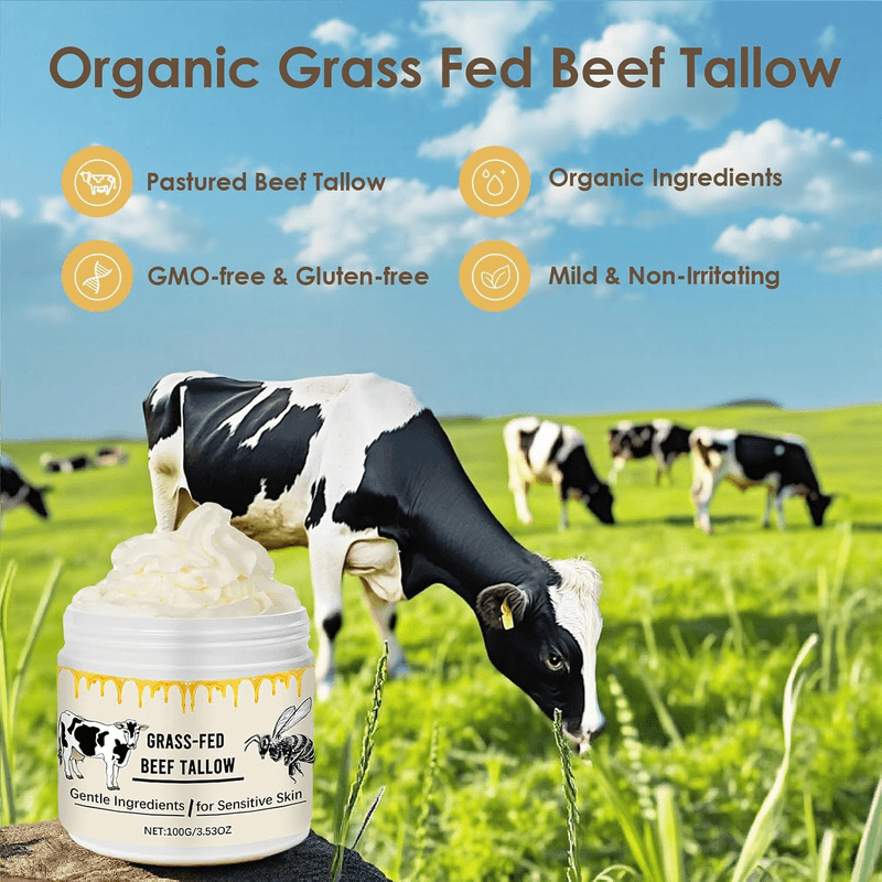 Whipped Beef Tallow for Skin Organic Grass Fed Beef Tallow and Honey Moisturizer - Thumbnail 3