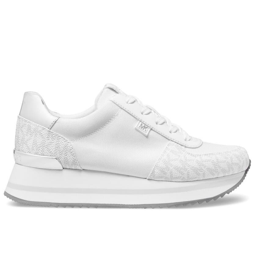 Michael Kors Monique Trainer Lace Up Sneakers MK Bright White Size 10 M - Thumbnail 3