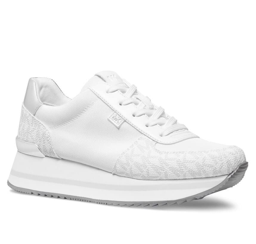 Michael Kors Monique Trainer Lace Up Sneakers MK Bright White Size 10 M - Thumbnail 2