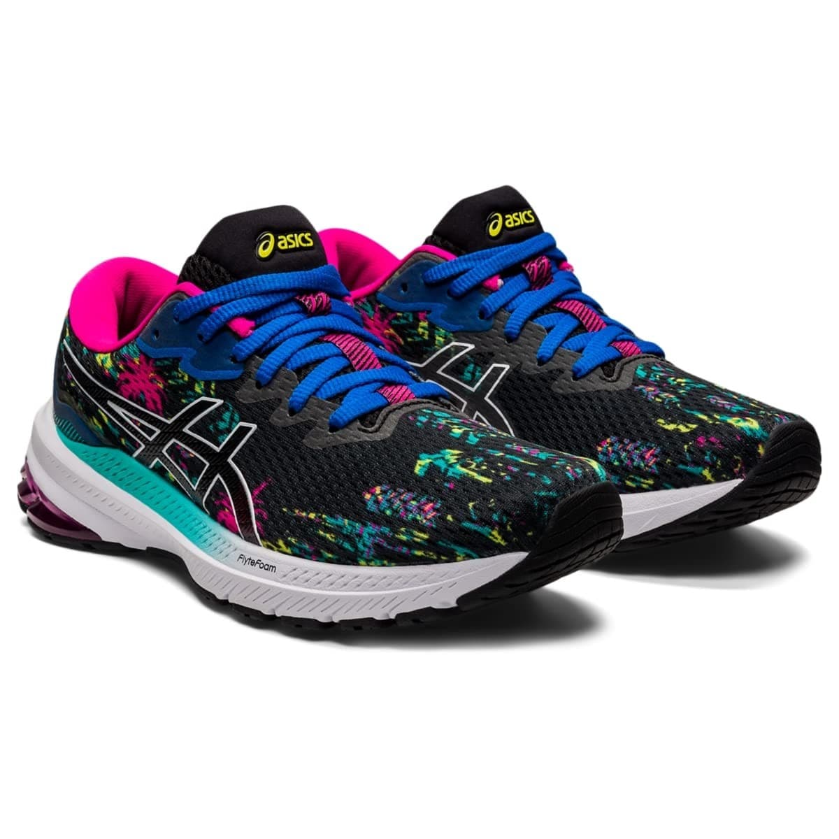 ASICS Women's GT-1000 11 Running Shoes, 9.5 M, Black/Pink Glo - Image 1