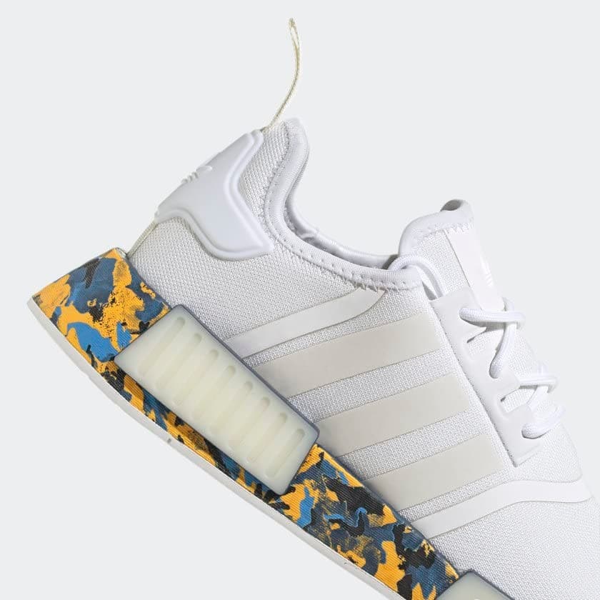 Adidas NMD_R1 White Camo Gold Blue Men’s Size 11 M GX4466 - Thumbnail 3