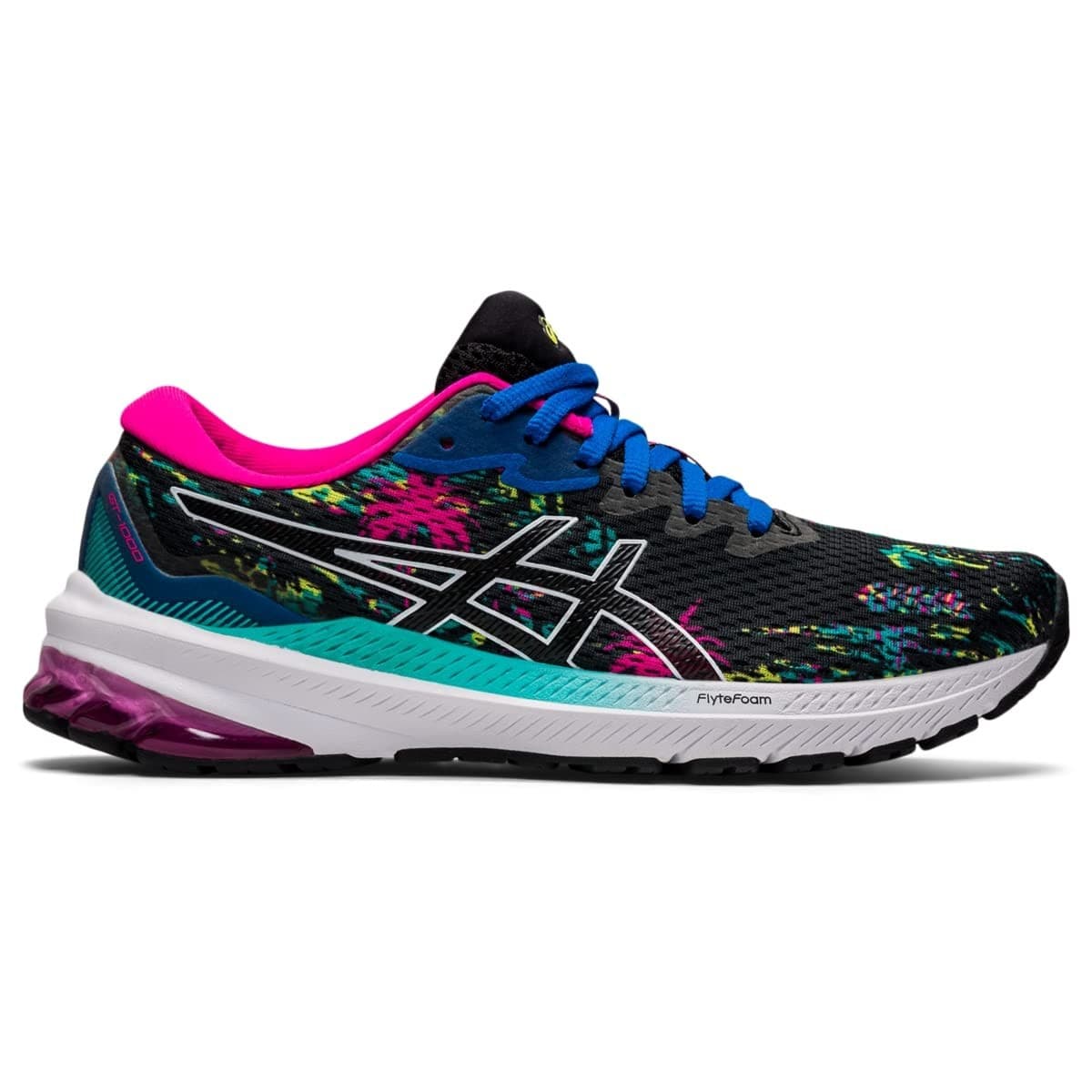 ASICS Women's GT-1000 11 Running Shoes, 9.5 M, Black/Pink Glo - Thumbnail 2